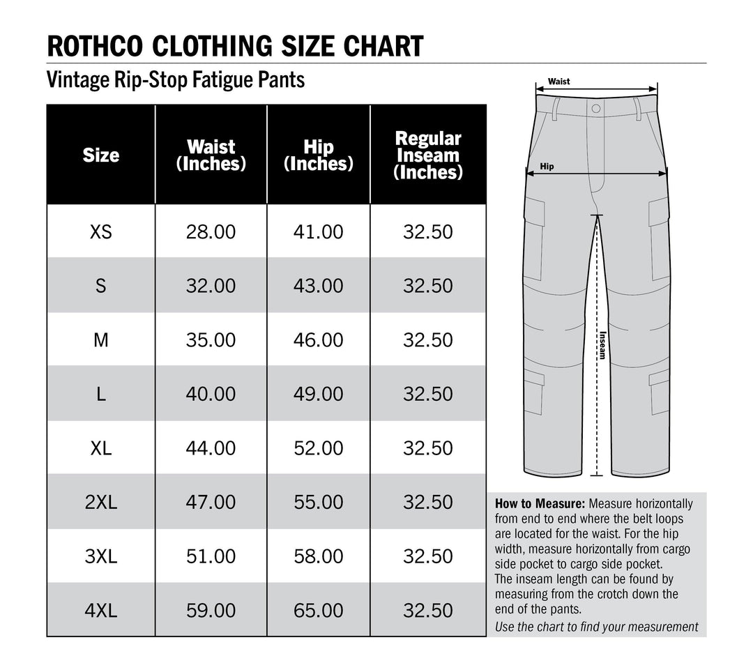 Rothco Mens Vintage Vietnam Rip-Stop Fatigue Pants - Legendary USA