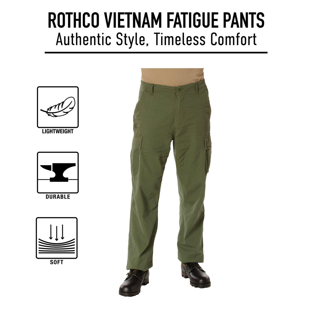 Rothco Mens Vintage Vietnam Rip-Stop Fatigue Pants - Legendary USA