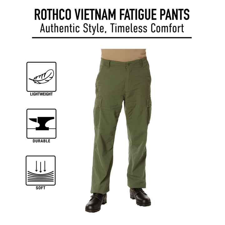 Rothco Mens Vintage Vietnam Rip-Stop Fatigue Pants - Legendary USA