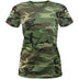 Front view of Rothco women's camo camouflage t-shirt, with brand detailing visible