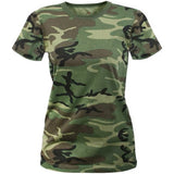 Front view of Rothco women's camo camouflage t-shirt, with brand detailing visible