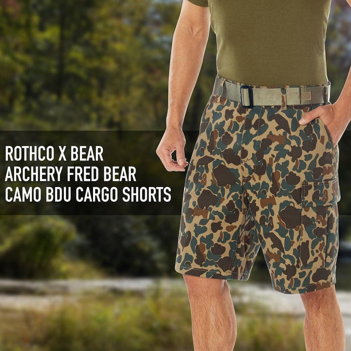 Rothco X Bear Archery Fred Bear Camo BDU Cargo Shorts - Legendary USA
