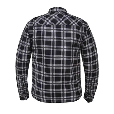 Shield Mens Black & White Armored Flannel in black flannel, a riding flannel — view 2 of 2
