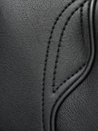 Close-up of the stitching and construction on the Classic Short Wrist Touchscreen Deerskin Gloves made in USA