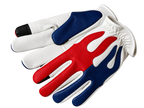 Spitfire 'Red, White & Bruised' Short Wrist Deerskin Touchscreen Motorcycle Gloves