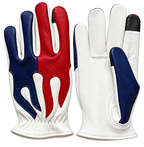 Spitfire 'Red, White & Bruised' Short Wrist Deerskin Touchscreen Motorcycle Gloves