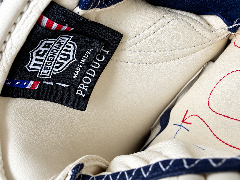 Spitfire 'Red, White & Bruised' Short Wrist Deerskin Touchscreen Motorcycle Gloves