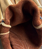 Tan Short Wrist Deerskin Gloves in brown deerskin made in USA, a motorcycle glove — view 4 of 6