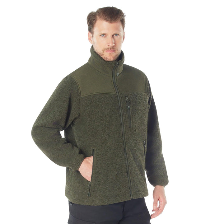 Trailsman Sherpa Fleece Jacket by Rothco (Black or Olive) - Legendary USA