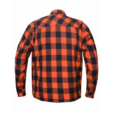 Valiant Mens Black & Orange Armored Flannel in black flannel, a riding flannel — view 2 of 2