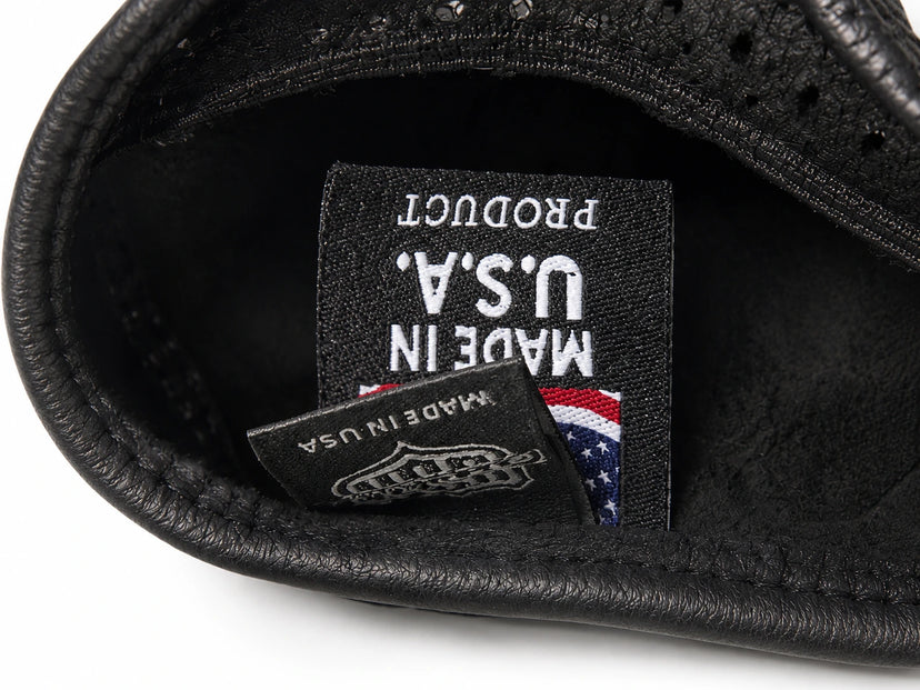 Ventilated Touchscreen Deerskin Gloves in black deerskin made in USA, a motorcycle glove — view 6 of 8