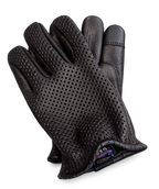 Ventilated Touchscreen Deerskin Gloves in black deerskin made in USA, a motorcycle glove — view 4 of 8