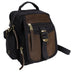 Close-up showing Rothco leather canvas bag, showing detailed construction features