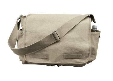 Additional product view of Vintage Washed Canvas Messenger Bag by Rothco, showing rear panel detail
