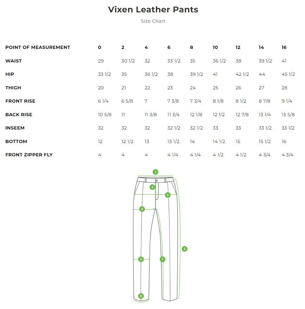 Vixen Women's Motorcycle Leather Pants - Legendary USA