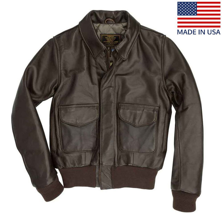A-2 Flight Leather Jacket | Brown Lambskin Jacket – Legendary USA
