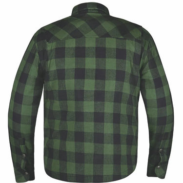 Warrior Mens Black & Green Armored Flannel in black flannel, a riding flannel — view 2 of 3