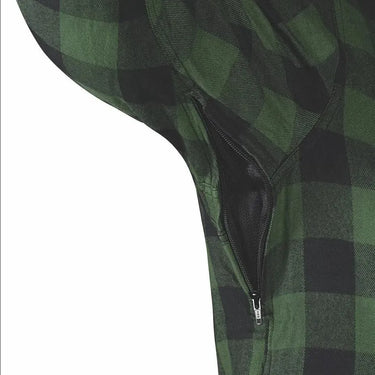 Warrior Mens Black & Green Armored Flannel in black flannel, a riding flannel — view 3 of 3