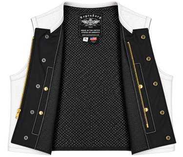 Legendary LowLife 'White Monster' Perforated Leather Club Vest