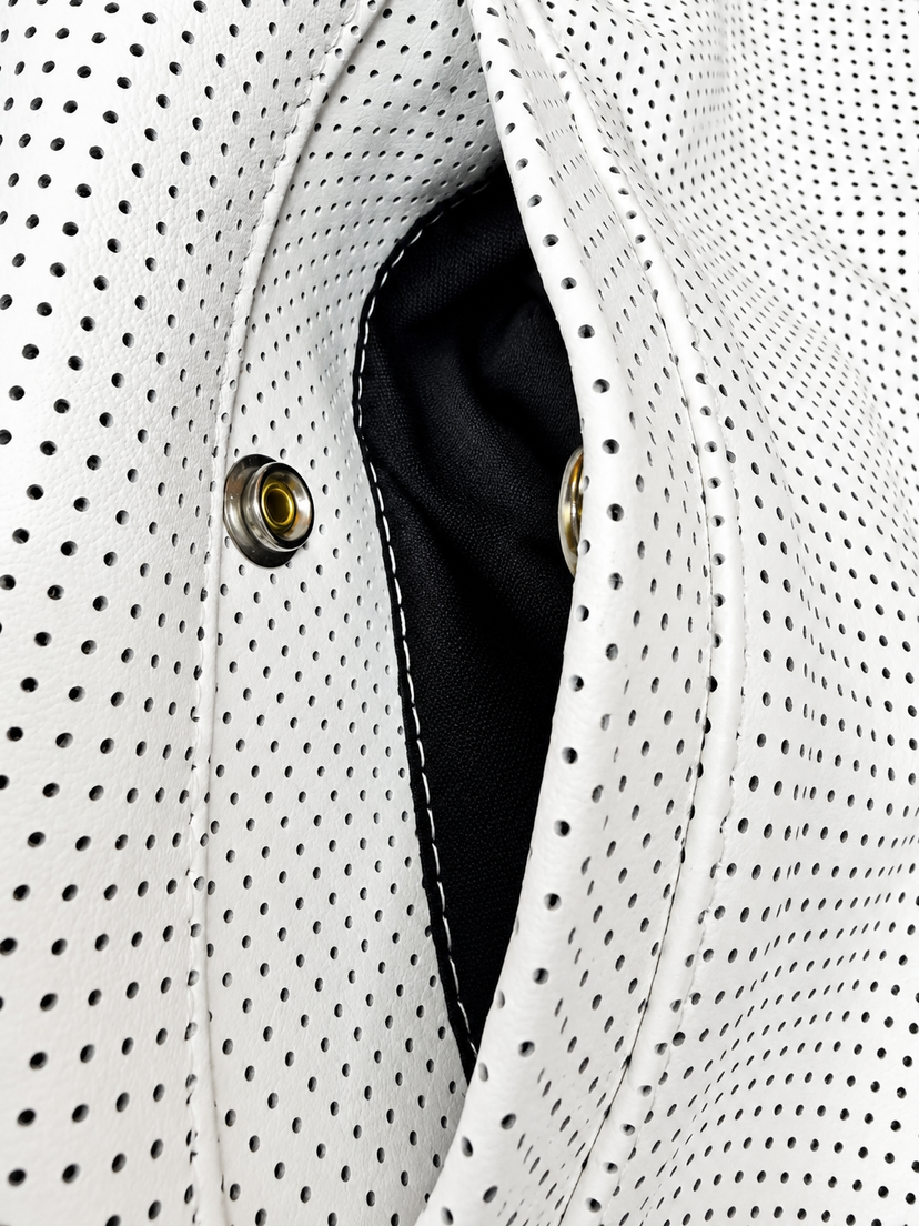 Legendary LowLife 'White Monster' Perforated Leather Club Vest