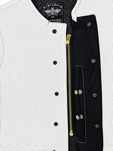 Legendary LowLife 'White Monster' Perforated Leather Club Vest