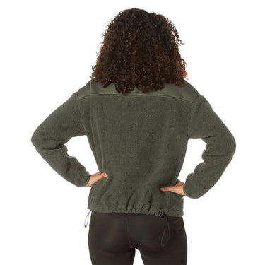 Women's Trailsman Sherpa Fleece Jacket — Olive Drab in olive fleece — view 3 of 7