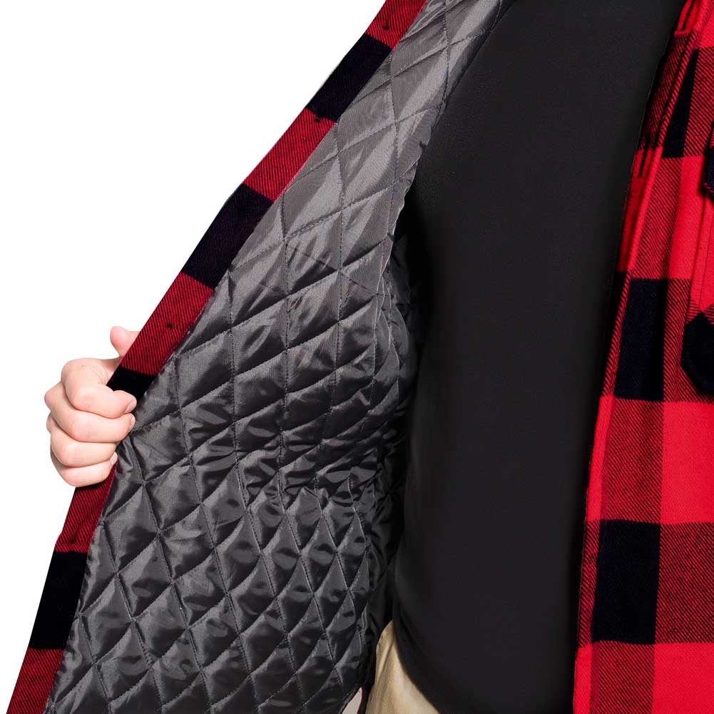 Rothco Mens Quilt Lined Red Plaid Flannel Shirt