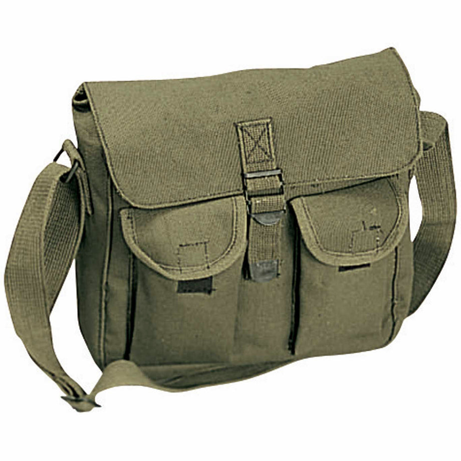 Grey Canvas Shoulder Bag With Adjustable Shoulder Straps From Thailand