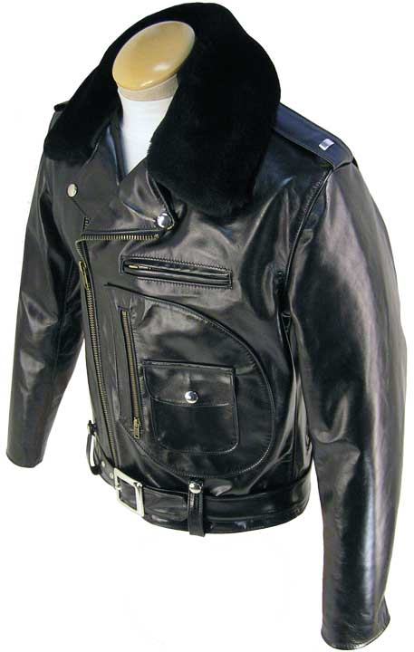 Louis Vuitton Distorted Motocycle Leather Jacket, Black, 50