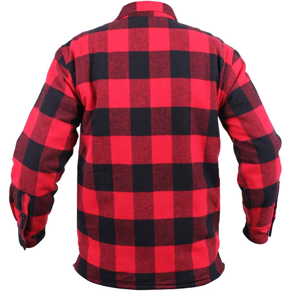Rothco Men's Extra Heavyweight Buffalo Plaid Sherpa Lined Flannel Shirts - Red