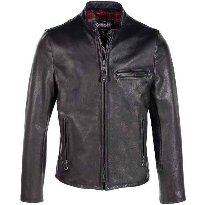 Schott NYC Mens 530 Waxed Cowhide Cafe Racer Jacket