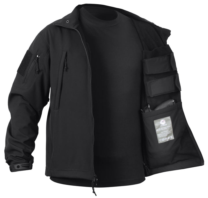 Rothco Mens Concealed Carry Soft Shell Jacket (Black) Size LARGE - Final Sale Ships Same Day