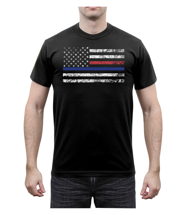Thin Blue Line & Thin Red Line T-shirt by Rotcho