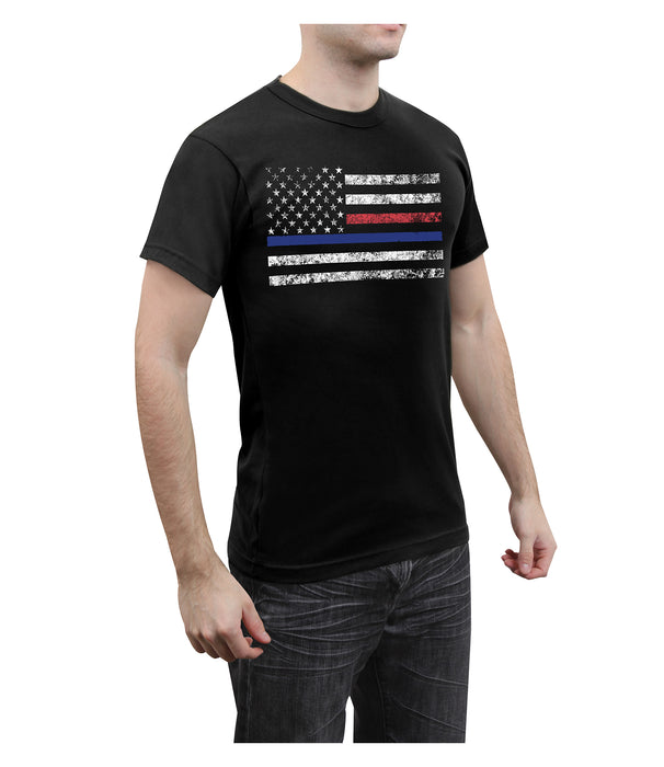 Thin Blue Line & Thin Red Line T-shirt by Rotcho