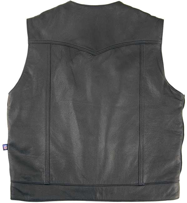 Legendary Brotherhood Mens Leather Motorcycle Vest with Gun Pockets