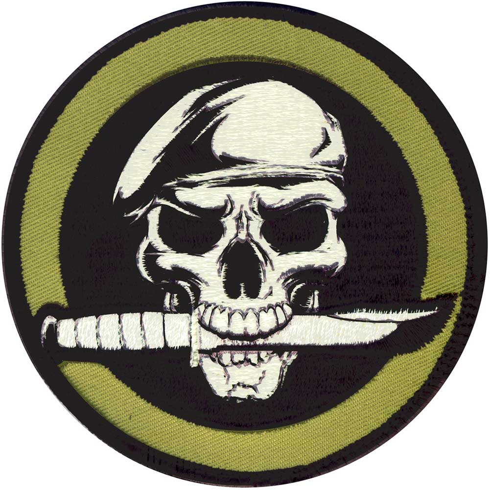 Velcro Backed Skull and Knife Morale Patch