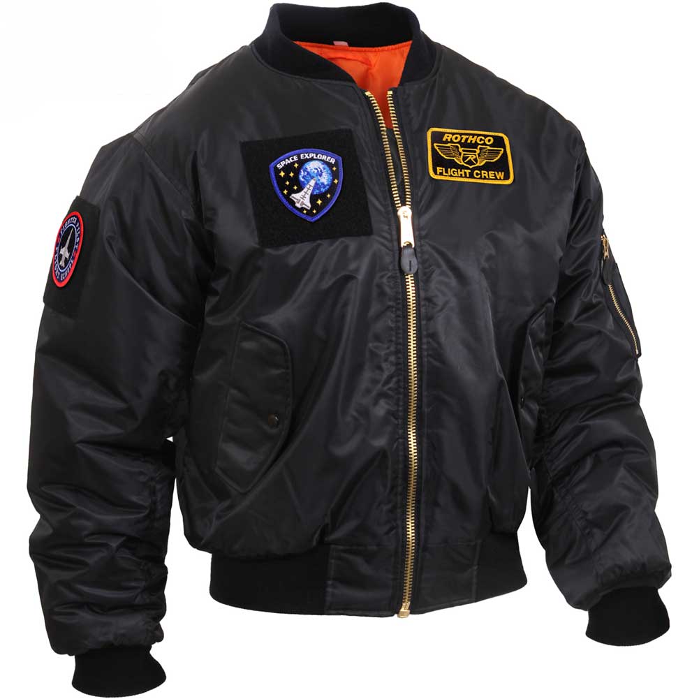 Rothco Enhanced Nylon MA-1 Flight Jacket (Black) 3XL