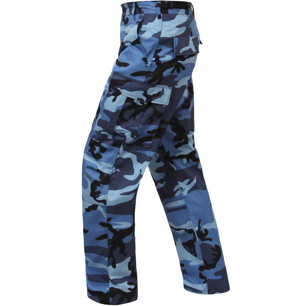 MILITARY STYLE CARGO IN TIEDYE BLUE AND WHITE