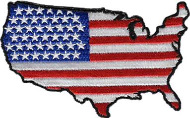 US Map American Flag Patch