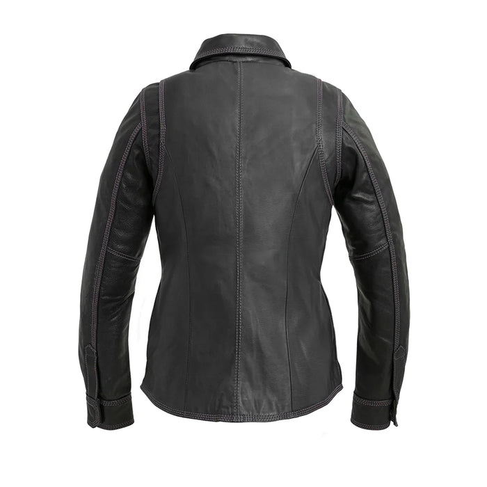 Leela Women's Motorcycle Lightweight Leather Shirt - Limited Edition
