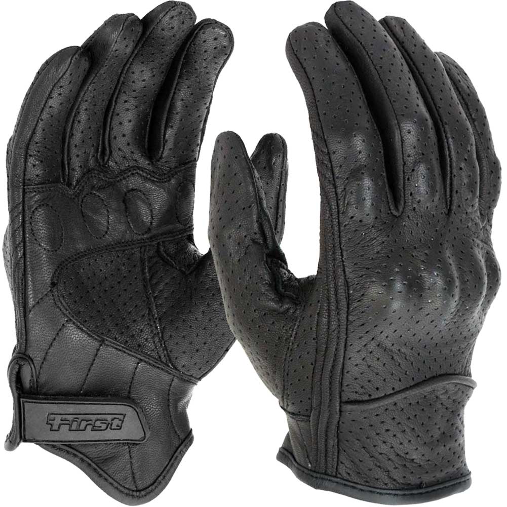 First Mfg Short Wrist Ventilated Motorcycle Riding Gloves