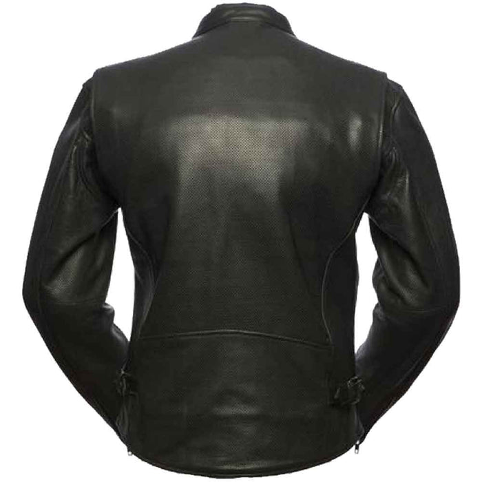 First Mfg Mens Turbine Perforated Leather Motorcycle Jacket