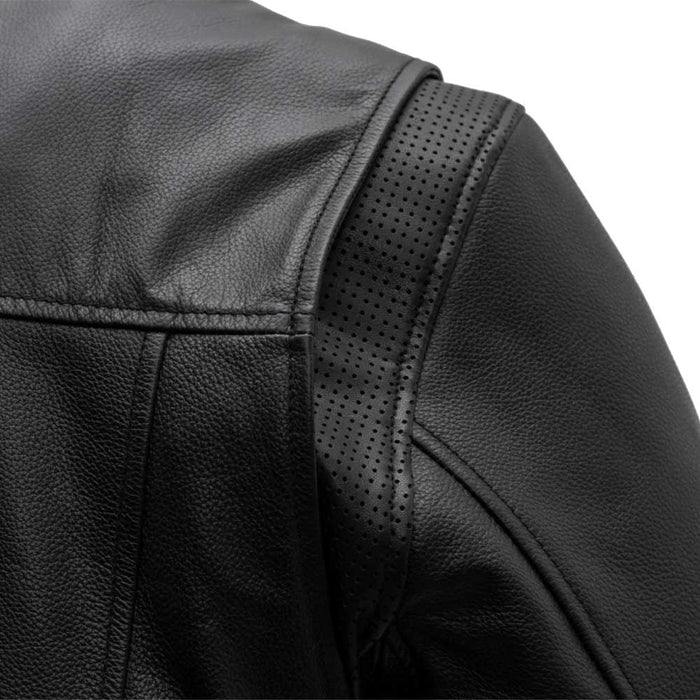 First Mfg Mens Rocky Lightweight Leather Motorcycle Jacket