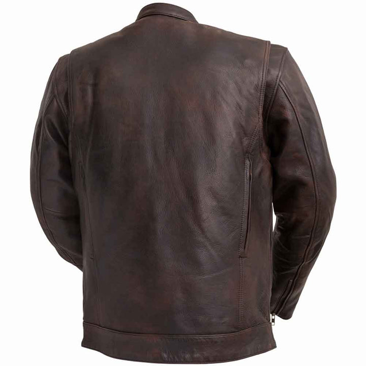 First Mfg Mens Raider Vented Leather Motorcycle Jacket