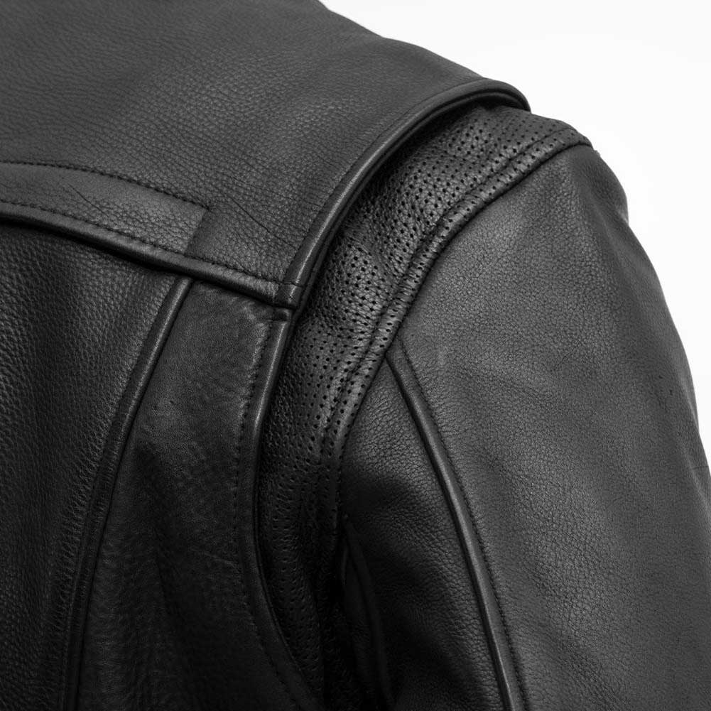 First Mfg Mens Revolt Vented Leather Motorcycle Jacket