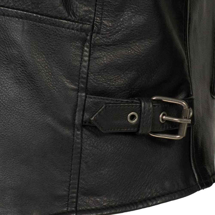 First Mfg Mens Indy Vented Leather Motorcycle Jacket