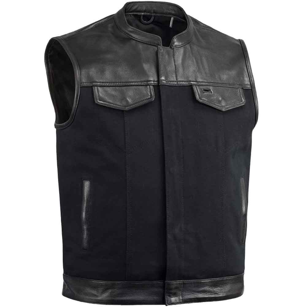 First Mfg Mens 49/51 Leather & Canvas Vest