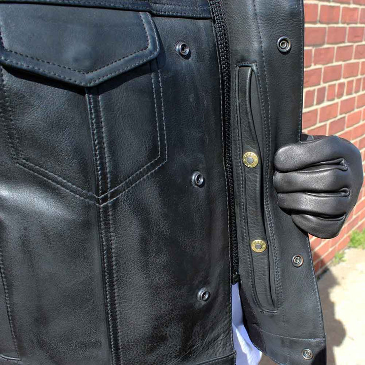 First Mfg Mens Highside Concealment Leather Vest