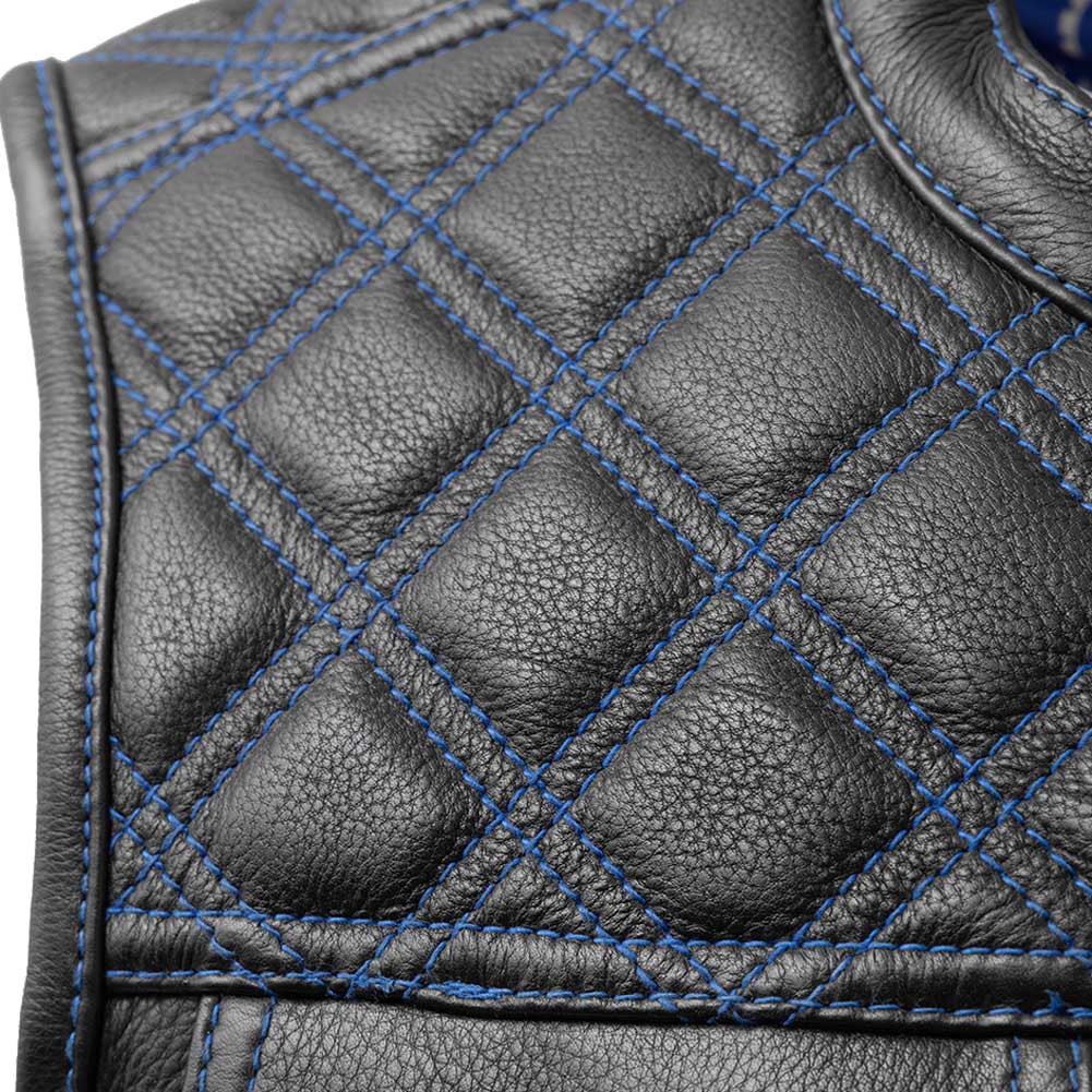 First Mfg Mens Downside Diamond Quilt Leather Vest