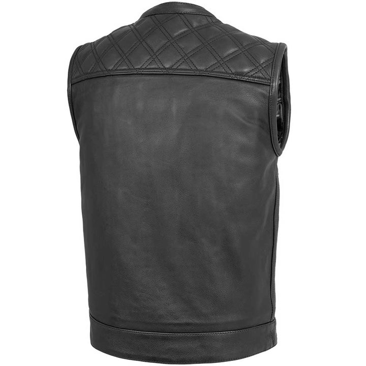 First Mfg Mens Signature Diamond Quilt Leather Vest
